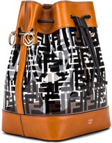 Thumbnail for your product : Fendi Mon Tresor Logo Crossbody Bag in Black & Brown | FWRD