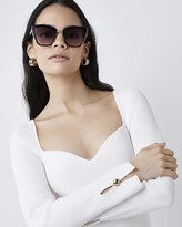 Thumbnail for your product : River Island Womens Black Oversized Cat Eye Sunglasses