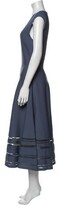 Thumbnail for your product : Zac Posen V-Neck Midi Length Dress Blue