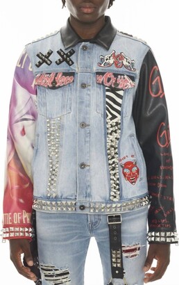 Cult of Individuality Men'S Motley Crue Type Iv Denim Jacket in Crue
