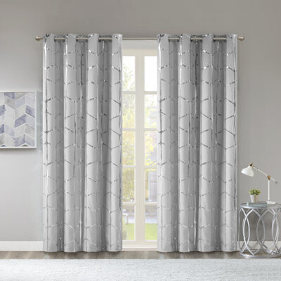 Intelligent Design Raina Polyester Total Blackout Curtain Pair