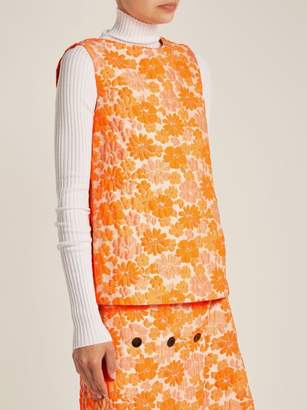 Jil Sander Fauno Floral Jacquard Top - Womens - Orange Print