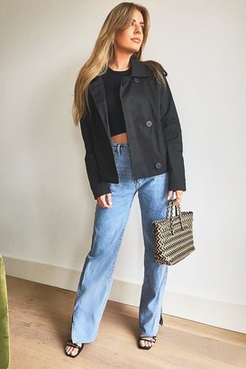 boohoo Short Double Breasted Trench