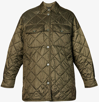 Weekend Max Mara Womens Kaki Burano Regular-fit Quilted-pattern Shell Jacket