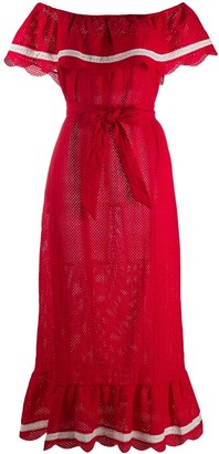 ryleigh strapless maxi dress in red