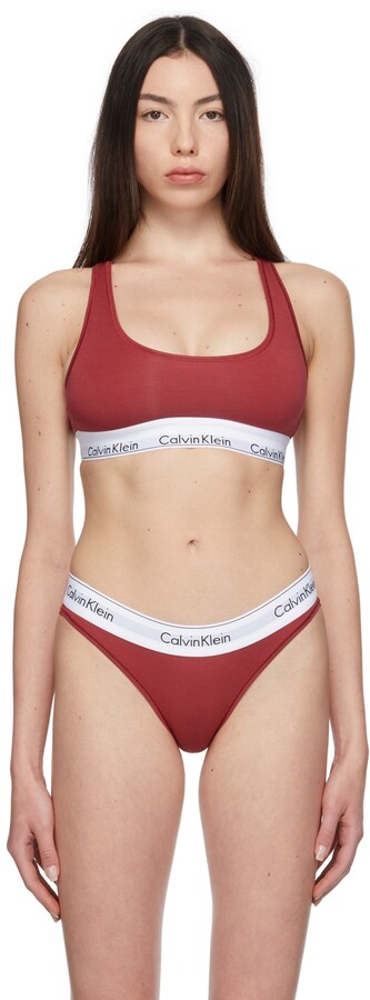 Calvin Klein Underwear Red Unlined Modern Bralette - ShopStyle Bras