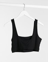 Thumbnail for your product : ASOS DESIGN Hourglass crop cami with square neck and low back in black