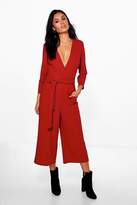 Thumbnail for your product : boohoo Bethany Pocket Belted Tailored Jumpsuit