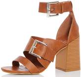 Thumbnail for your product : Quiz Tan Strap Buckle Heel Sandals