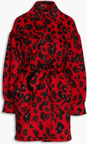 Thumbnail for your product : Diane von Furstenberg Manon belted leopard-print brushed wool-blend felt coat
