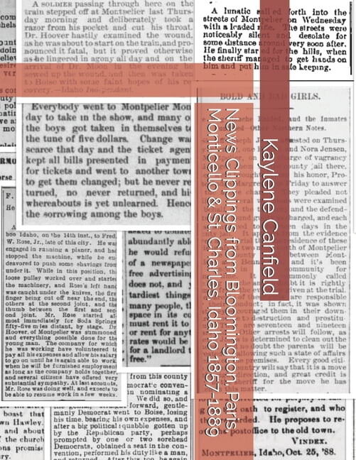 Idaho News Clippings from the Past News Clippings from Bloomington, Paris, Monticello & St. Charles, Idaho 1857-1889, (Paperback)
