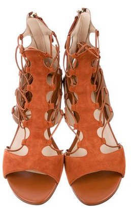 Etro Leather Lace-Up Sandals