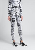 Thumbnail for your product : Dolce & Gabbana Logo-Print Banded Leggings