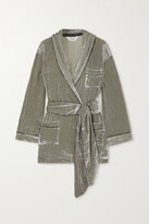 Thumbnail for your product : SLEEPING WITH JACQUES The Bon Vivant Belted Piped Velvet Robe