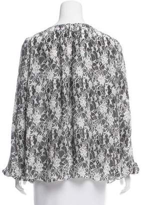 L'Agence Lace Printed Silk Top