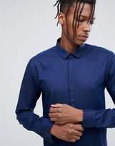 Thumbnail for your product : HUGO Extra Slim Fit Textured Shirt In Navy