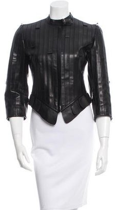 Alexander McQueen Leather Cropped Jacket