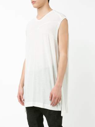 Julius semi-sheer elongated sleeveless T-shirt