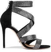 Thumbnail for your product : Schutz Jia Crystal-embellished Suede Sandals