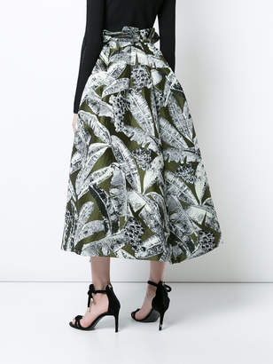 Oscar de la Renta leaf print full skirt