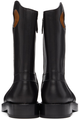Burberry Black Leather Pocket Boots
