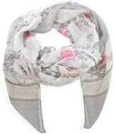 Thumbnail for your product : Daniel Light Weight Grey Floral Scarf