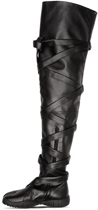 Maison Margiela SSENSE Exclusive Black Tabi Low Thigh-High Boots