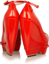 Thumbnail for your product : Nicholas Kirkwood Patent-leather wedge pumps