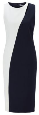 Boss Cutout-detail shift dress in a colour-blocked style