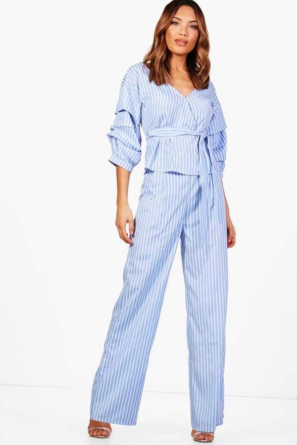 boohoo Stripe Wide Leg Trouser