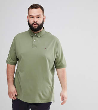 Tommy Hilfiger Big & Tall Regular Fit Pique Polo Flag Logo In Green