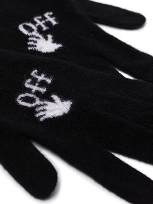 Off-White Intarsia-Knit Logo-Detail Gloves