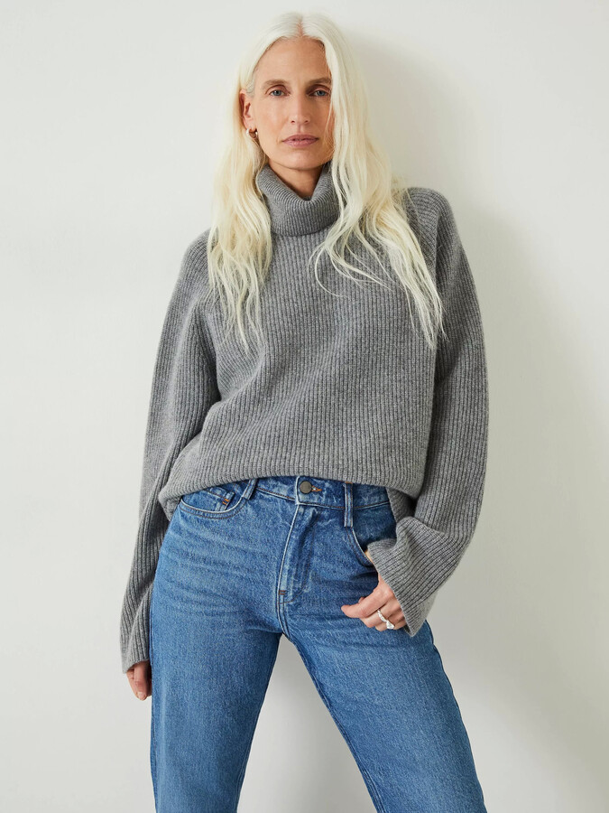 Hush Raia Cashmere Ribbed Roll Neck Jumper ShopStyle