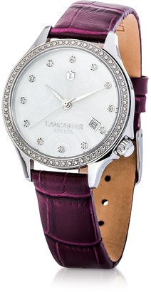 Lancaster Goccia Stainless Steel Croco Embossed Leather Watch