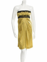 Thumbnail for your product : Valentino Silk Embellished Dress Chartreuse