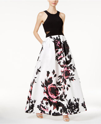 Xscape Evenings Floral-Print Ball Gown