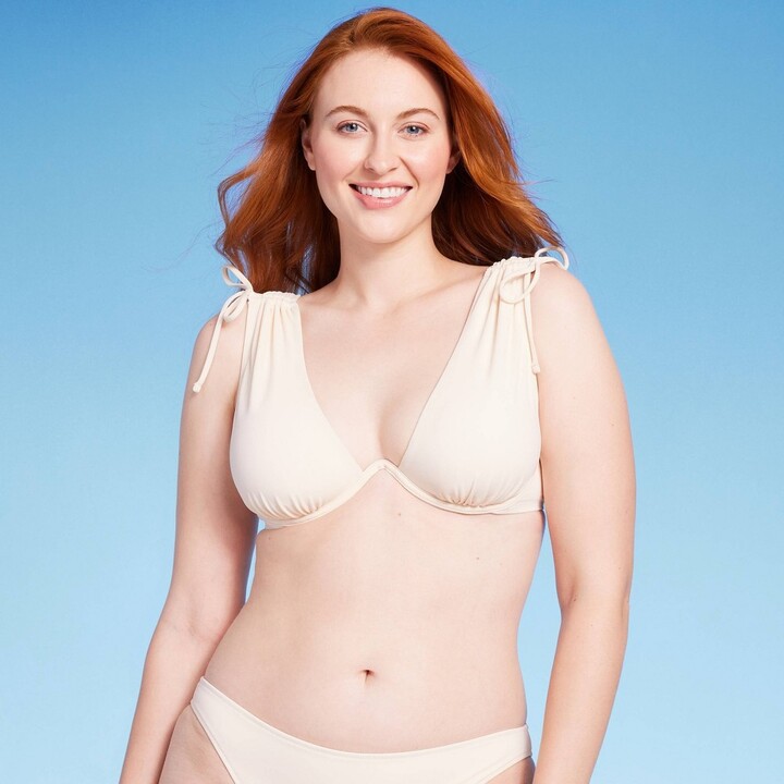 Women's Underwire Tunneled Shoulder Tie Bikini Top Shade & Shore™ Off