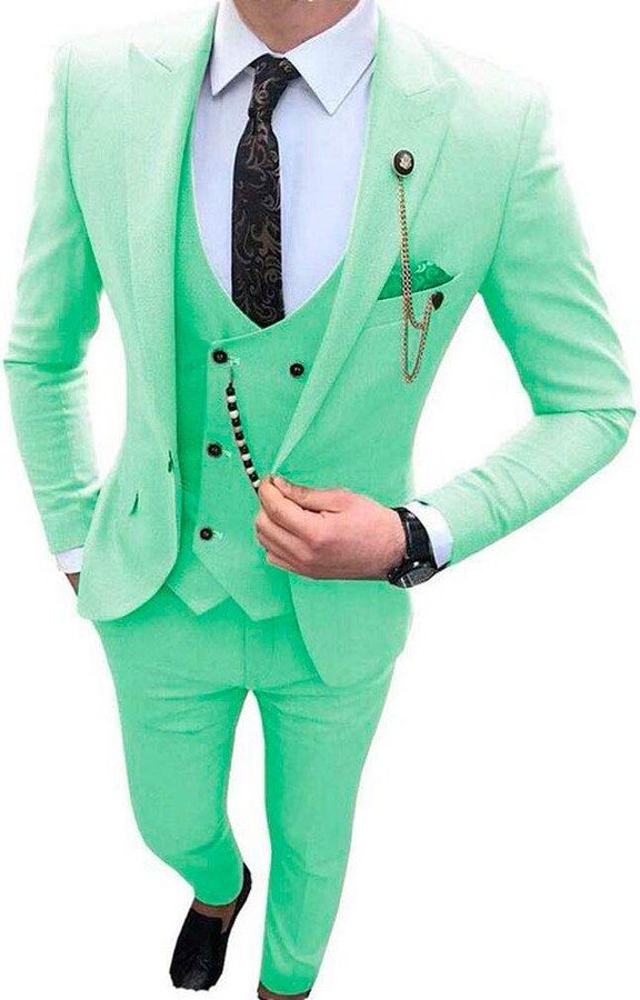 Botong Men's One Button Mint Green Prom Suits Regular Fit Notch Lapel