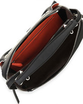 Thumbnail for your product : Fendi Dotcom Medium Wave Leather Satchel Bag, Black/Orange