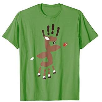 Hand Red Reindeer Cute Christmas Tee Shirt