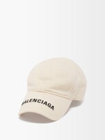 Thumbnail for your product : Balenciaga Logo-embroidered Cotton Baseball Cap - White Black