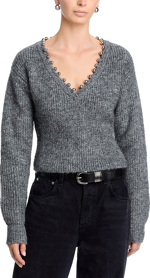 Blank NYC Silver Lining Metallic Trim Sweater