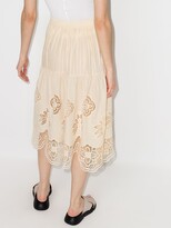 Thumbnail for your product : See by Chloe Neutrals Flared Broderie Anglaise Skirt