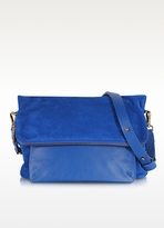 Thumbnail for your product : Gerard Darel Santiago Mini Mayfair Electric Blue Fold Over Shoulder Bag