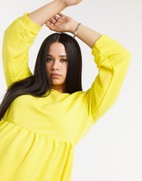 Thumbnail for your product : Rokoko Plus oversized smock sweat dress in buttercup yellow