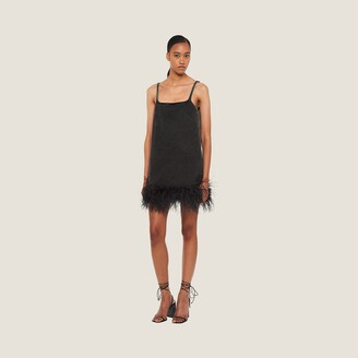 Miu Miu Denim Mini-dress With Feathers - ShopStyle