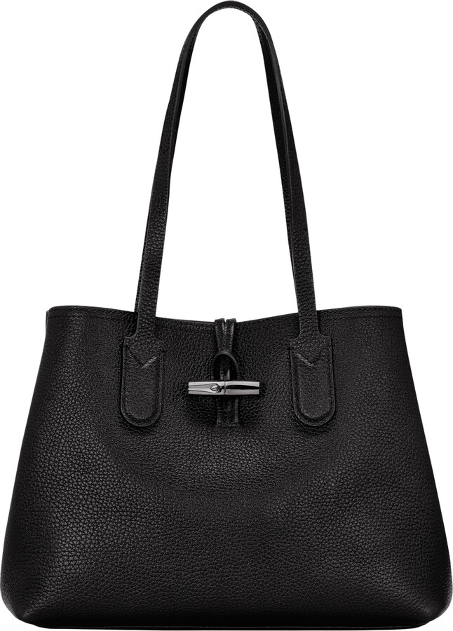 Longchamp Roseau Luxe Medium Calf Leather Top-Handle Tote Bag with Shoulder  Strap - ShopStyle