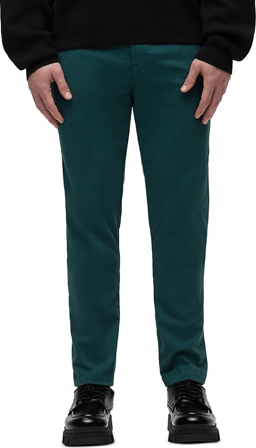 Hudson Classic Slim Straight Fit Chinos in Deep Teal