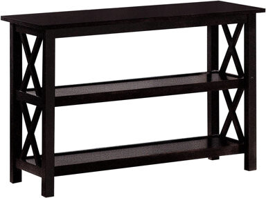 Latitude Run Transitional Table In Deep  Construction Two Shelf Storage Rectangular Console 2 Shelves Adds Style To Room