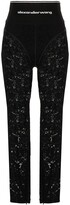Thumbnail for your product : Alexander Wang Logo-Waistband Lace Panelled Leggings